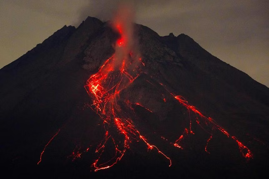 Volcanic eruption in Indonesia
