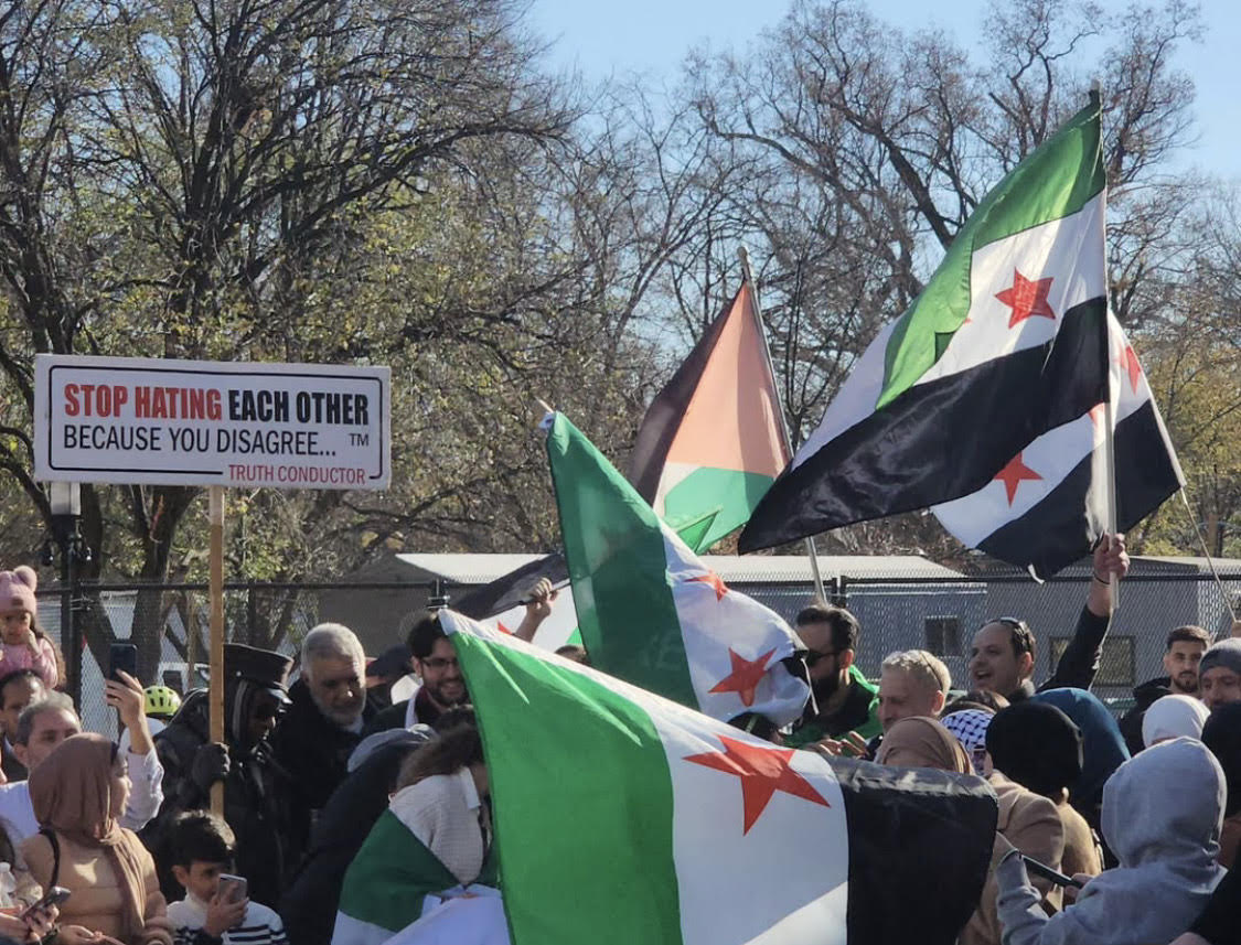 Rally celebrating Syria in DC on December 7, 2024